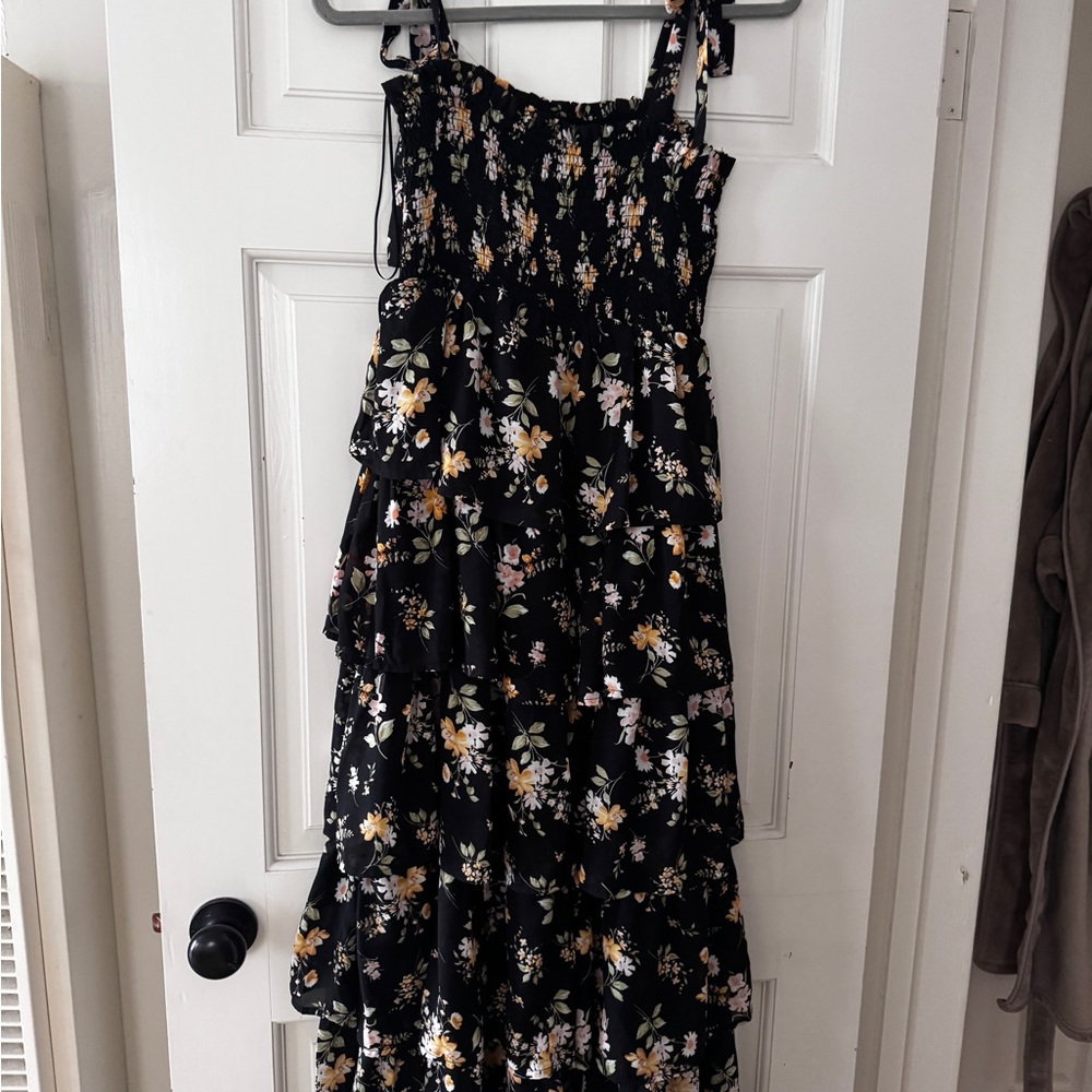 Black Floral Maxi Dress by Talia